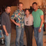 On the set of HAWAII as Detective Laura Peterson With Michael Sun Lee, Michel Biehn, and Sharif Atkins