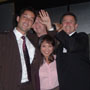 Having fun on the set of WITHOUT A TRACE With Enrique Murciano, director Tim Busfield, and Anthony LaPaglia